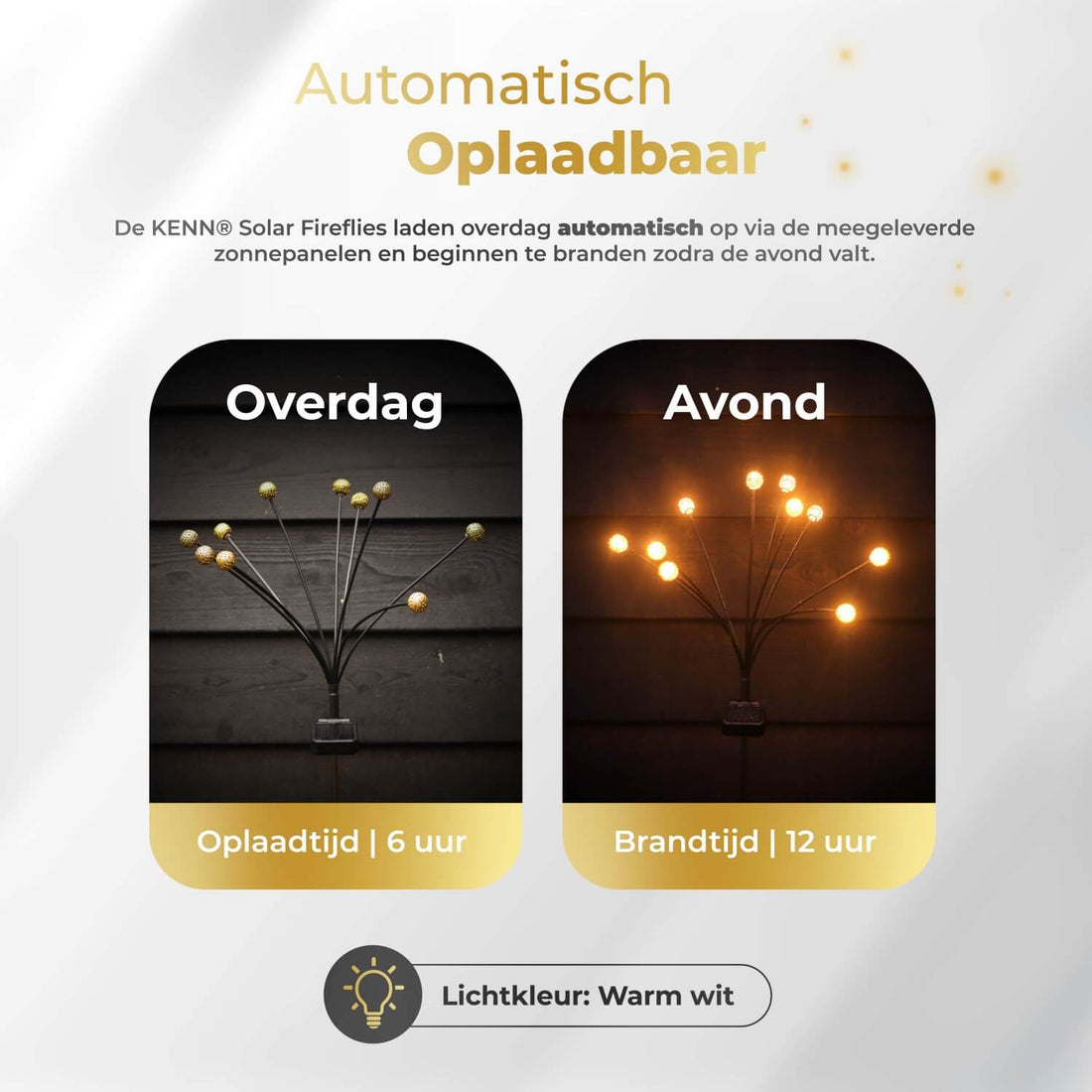 KENN® Marrakech Vuurvliegjes – Set van 2 – Goud – Solar Tuinverlichting