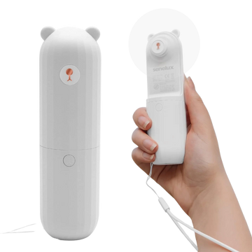 Rechargeable Hand Held Pocket Fan for Personal Cooling with Medium and High Fan Speeds and Optional Portable Power Bank